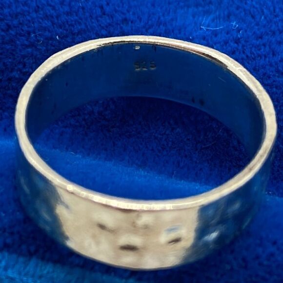 💛 925 Vintage Hammered Stackable Ring - Picture 4 of 5
